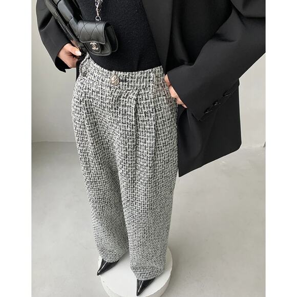 Tweed Wide Leg Dress Pants Size Medium Commense - Picture 4 of 5